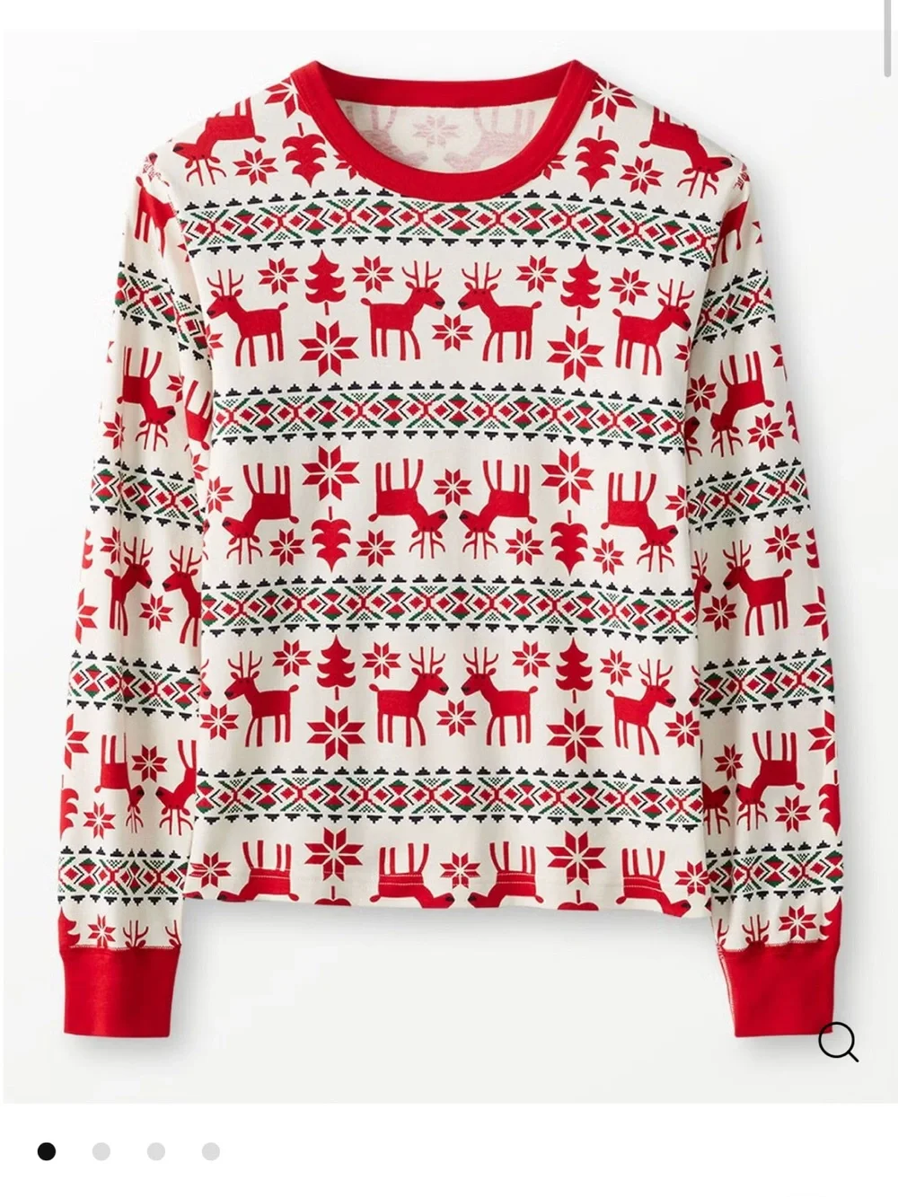Hanna Anderson - Dear Deer Red & White Fair Isle Kids Pajamas -